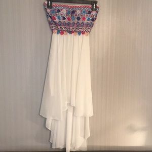 Boutique strapless formal chiffon dress